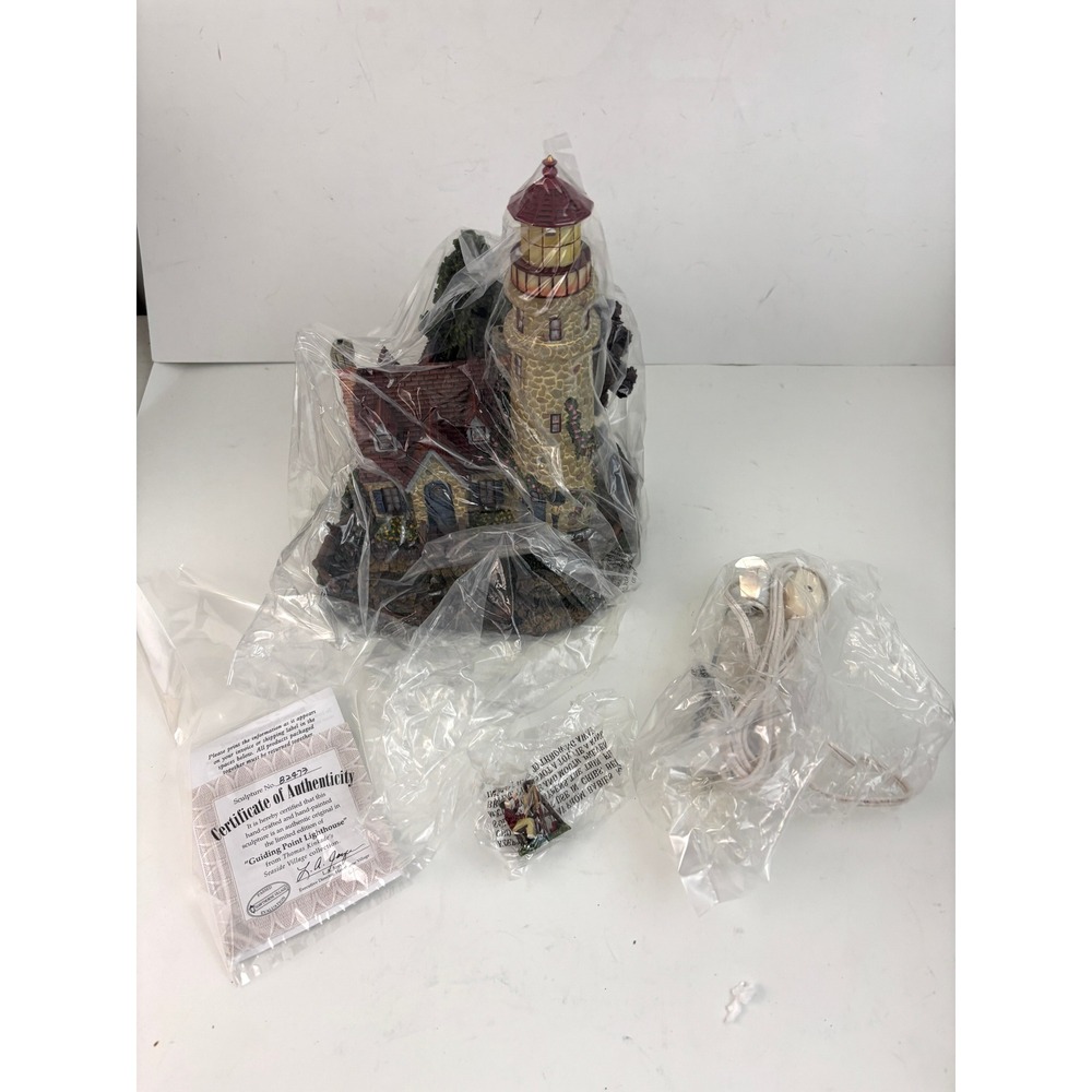 Thomas Kinkade Guiding Point Lighthouse Hawthorne Village Seaside COA 2000 - Picture 4 of 16